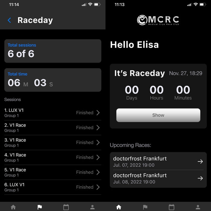 Medical-Cryo-Race-Club MCRC App